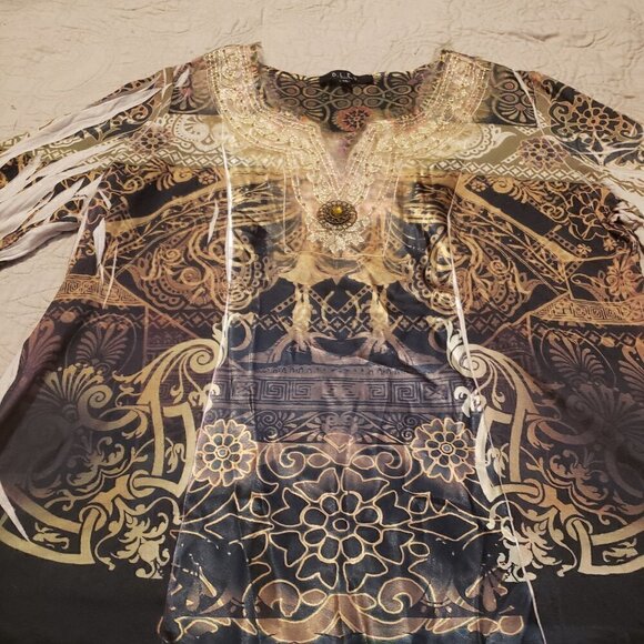 B.L.E.U. Womans Brand - Mixed Material top - Picture 2 of 6